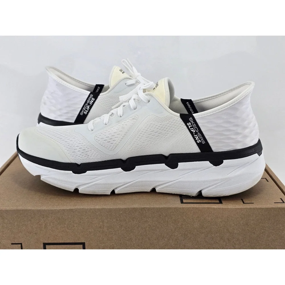 Skechers Max Cushioning Elite Slip-Ins Mens 13 White Black 220313 - Excellent